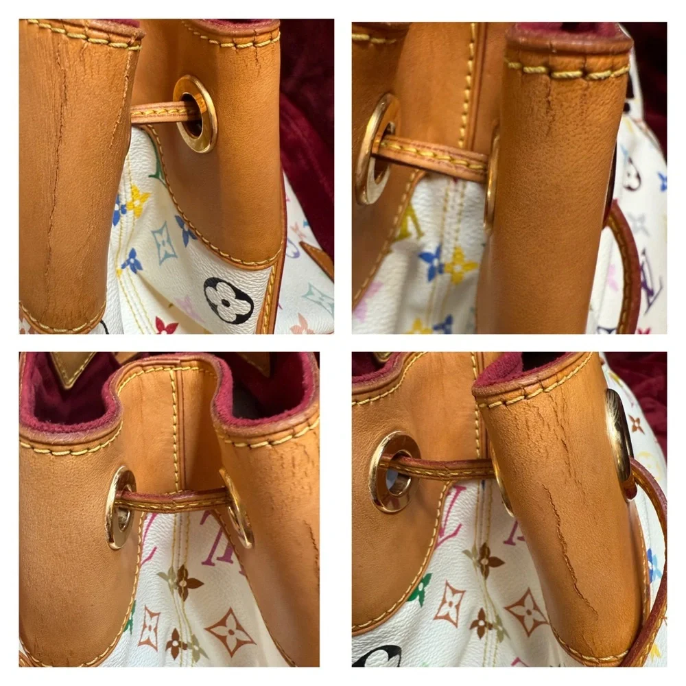 Louis Vuitton White Multicolor Monogram Handbag with Callouts